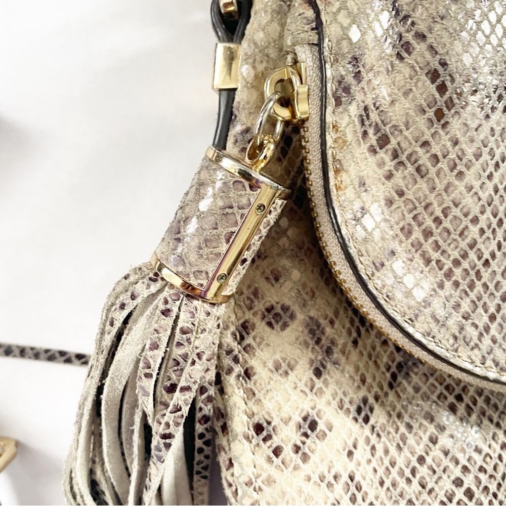 Michael Kors Grey Python Embossed Leather Crossbo… - image 2